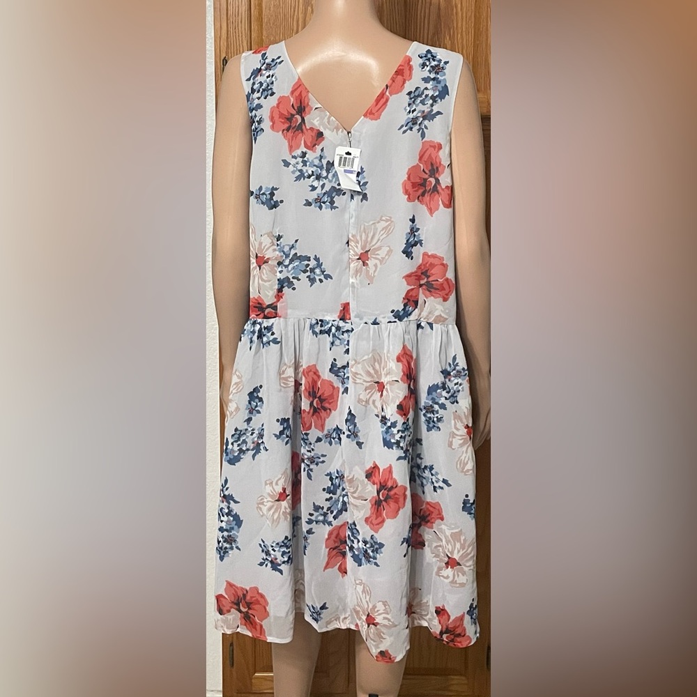 BB Dakota Women's Plus Size Fit & Flare Sleeveless Chiffon Dress - Picture 3 of 5